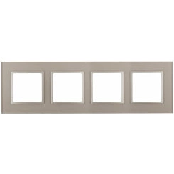 Рамка на 4 поста, стекло, Эра Elegance, шампань+шамп, 14-5104-04