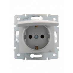 KARINA Розетка с/з с крышкой керамика матовое серебро (10шт/120шт)