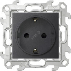 Розетка 2К+З Schuko со штор, графит