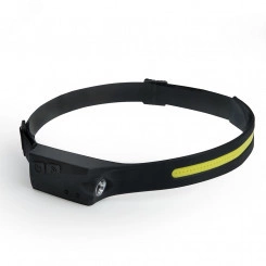 Фонарь светодиодный налобный аккумуляторный 5W 1500mAh USB IP44 ABS пластик резина