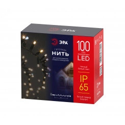 Светодиодная новогодняя гирлянда нить белый каучук 10 м тёплый свет 100 LED, IP65 ERAPS-WK10 Светодиодная новогодняя гирлянда нить белый каучук 10 м тёплый свет 100 LED, IP65 ERAPS-WK10