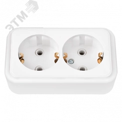 Беларусь Розетка двойная наружная с заземлением Беларусь Розетка двойная наружная с заземлением