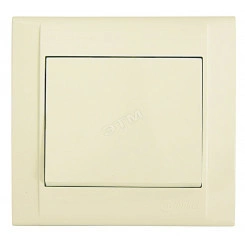Выключатель одноклавишный, проходной, бежевый