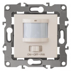 Датчик движения 3-проводной, 180-250В, 400Вт, Эра12, слоновая кость,12-4104-02