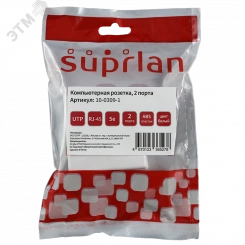 Розетка компьютерная 8P8C (RJ-45). UTP. Cat.5e. 2 порта (DIY)