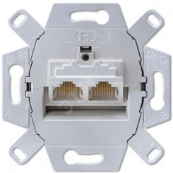 Розетка универсальная телефон/компьютер (RJ45) 2-ная, (экранированная)   категория 6  Механизм.