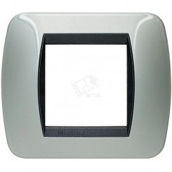 Накладка на 2 модуля Светлый Алюминий