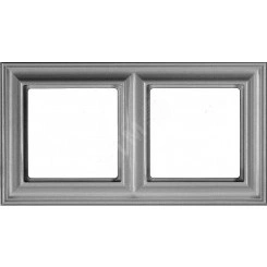 Рамка 2-местная для вертикальной и горизонтальной установки. Серия- Eco DECO. Материал- термопласт. Цвет- алюминий (крашеный)