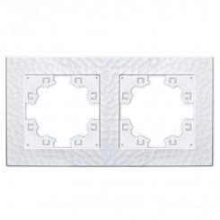 Рамка фактурная 2 поста универсальная UNIVersal серия Афина белая (еврослот)