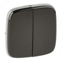 Valena ALLURE Лицевая панель для двухклавишного выключателя Черная сталь Valena ALLURE Лицевая панель для двухклавишного выключателя Черная сталь