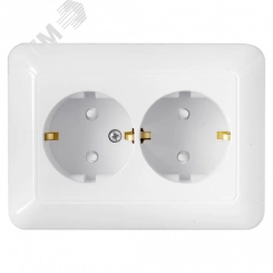Беларусь Розетка двойная с заземлением IP20 Беларусь Розетка двойная с заземлением IP20