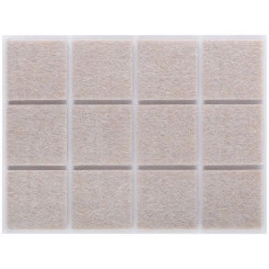 Подкладки для мебели самоклеющиеся квадратные 25 х 25 мм, 12 шт., войлок