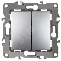 Переключатель двойной, 10АХ-250В, Эра12, алюминий,12-1106-03 Переключатель двойной, 10АХ-250В, Эра12, алюминий,12-1106-03