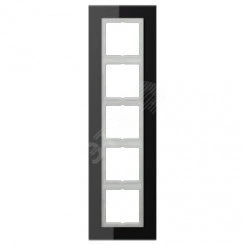 Рамка 5-я для горизонтальной/вертикальной установки  Серия- LS plus  Материал- стекло  Цвет- черный