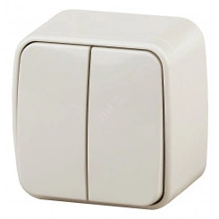 Выключатель двойной, 10A-250В, ОУ, Polo, сл.кость,3-104-02