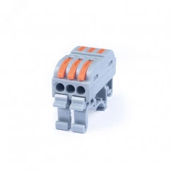 Клемма соединительная универсальная проходная 3 полюса с рычагом на DIN-рейку 0.08-2