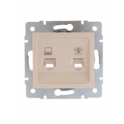 KARINA Розетка компьютер+телефон крем (10шт/120шт)