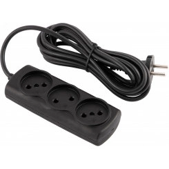 Удлинитель 'Эконом' 5м/3роз. (ШВВП 2х0,75) черный Удлинитель 'Эконом' 5м/3роз. (ШВВП 2х0,75) черный