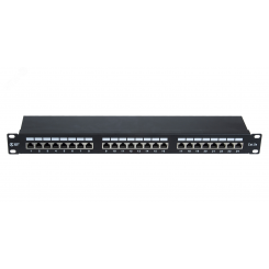 Панель коммутационнная СегментЛАН Cat5e 1U, 24 порта, FTP, RJ45, черная