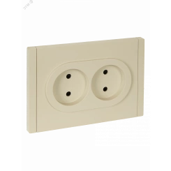 FORTE&PIANO Розетка 2-местная без заземления с защитными шторками безвинтовое крепление 10А FP425 ваниль IEK