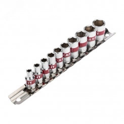 Набор торцевых головок 1/4, шестигранные, CrV, (упак - 10 шт.), 4-13 мм Набор торцевых головок 1/4, шестигранные, CrV, (упак - 10 шт.), 4-13 мм