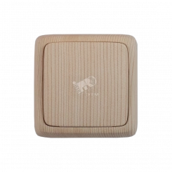 Выключатель одноклавишный наружный с изоляционной пластиной с индикацией сосна 10А Выключатель одноклавишный наружный с изоляционной пластиной с индикацией сосна 10А