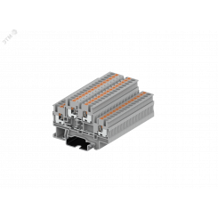 Клемма TP 2-уровневая, проходная, сечение 2,5 мм. кв., серая
