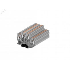 Клемма TP 2-уровневая, проходная, сечение 2,5 мм. кв., серая