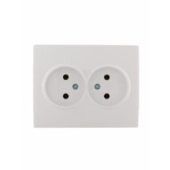 KARINA Розетка двойная б/з керамика белая (10шт/120шт)