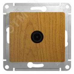 GLOSSA Розетка телевизионная TV проходная 4DB дуб в рамку GLOSSA Розетка телевизионная TV проходная 4DB дуб в рамку