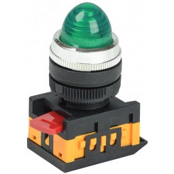 Лампа AL-22 сигнальная зеленая с подсветкой неон 240В Лампа AL-22 сигнальная зеленая с подсветкой неон 240В