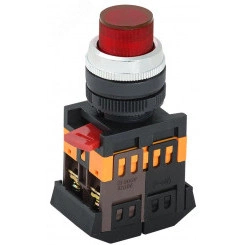 Кнопка красная ABLFP-22 1з+1р с подсветкой неон 240В Кнопка красная ABLFP-22 1з+1р с подсветкой неон 240В