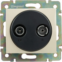 VALENA Розетка телевизионная TV-FM концевая 10дБ в рамку слоновая кость VALENA Розетка телевизионная TV-FM концевая 10дБ в рамку слоновая кость