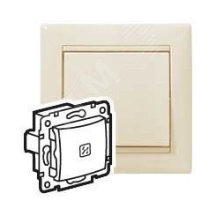 VALENA Переключатель одноклавишный с индикацией в рамку слоновая кость