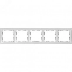 VALENA Рамка 5 постоа горизонтальная белый/кристалл VALENA Рамка 5 постоа горизонтальная белый/кристалл