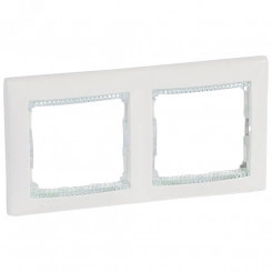 VALENA Рамка 2 поста горизонтальная белая-кристалл VALENA Рамка 2 поста горизонтальная белая-кристалл