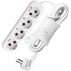 Удл-ль быт 4х7м ПВС 3х0.75 10А У10-555 Удл-ль быт 4х7м ПВС 3х0.75 10А У10-555