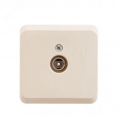 ЭТЮД Розетка телевизионная TV 0.7дБ наружная бежевая ЭТЮД Розетка телевизионная TV 0.7дБ наружная бежевая