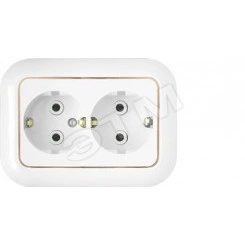 Беларусь Розетка двойная скрытая с заземлением РС16-239з Беларусь Розетка двойная скрытая с заземлением РС16-239з