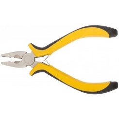 Плоскогубцы комбинированные ''мини'' Профи, никелированное покрытие, черн.-желт.мягк. ручки 125 мм