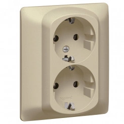 Galea Life Розетка двойная с заземлением со шторками titanium Galea Life Розетка двойная с заземлением со шторками titanium