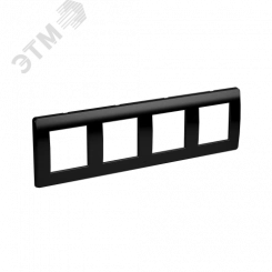 Рамка 4 поста на 2+2+2+2 модуля  черная RAL7016