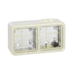 Коробка наружная двухпостовая IP55, горизонтальная, цвет белый Коробка наружная двухпостовая IP55, горизонтальная, цвет белый