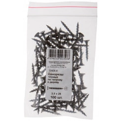 Саморез гипсокартон/дерево 3,5х25 черный (100шт) Саморез гипсокартон/дерево 3,5х25 черный (100шт)