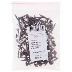 Саморез гипсокартон/дерево 3,5х19 черный (100шт) Саморез гипсокартон/дерево 3,5х19 черный (100шт)