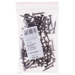 Саморез гипсокартон/металл 3,5х25 черный (100шт) Саморез гипсокартон/металл 3,5х25 черный (100шт)