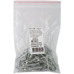 Шуруп универсальный 3,5х30 потайная головка, остроконечный, оцинкованный (100шт) Шуруп универсальный 3,5х30 потайная головка, остроконечный, оцинкованный (100шт)