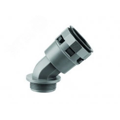 Муфта 45 градусов труба-коробка DN 36 мм М40х1.5 полиамид черный Муфта 45 градусов труба-коробка DN 36 мм М40х1.5 полиамид черный