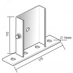 Опорный элемент для крепления к полу KLIE, высота - 115 мм, ширина - 88 мм, кратность - 1шт, DU - Покрытие Duplex Опорный элемент для крепления к полу KLIE, высота - 115 мм, ширина - 88 мм, кратность - 1шт, DU - Покрытие Duplex