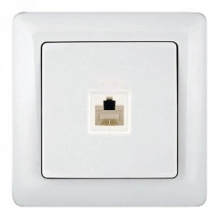 ХИТ Розетка телефонная скрытая белая
